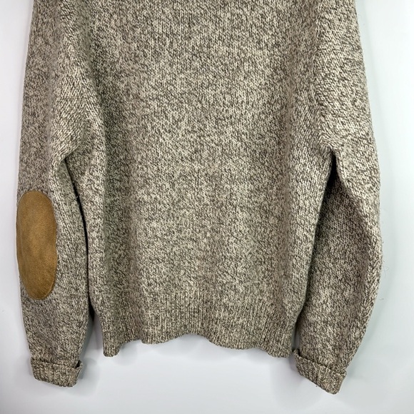 Vintage Winona Knits Oatmeal Patch Elbow Wool Cardigan Sweater Large - Picture 6 of 9